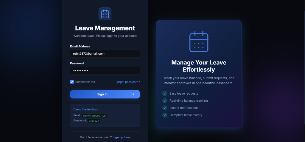 Leave Management Dashboard